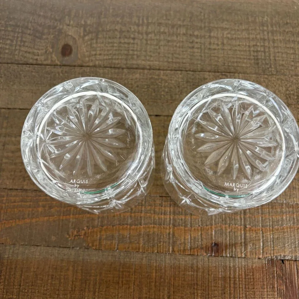 Waterford‎ Crystal Marquis Double Old Fashioned Glass Set of 2 Glasses Sparkle